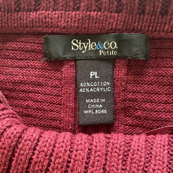 Style & Co. Burgundy Cowl Neck Sweater - Picture 5 of 10
